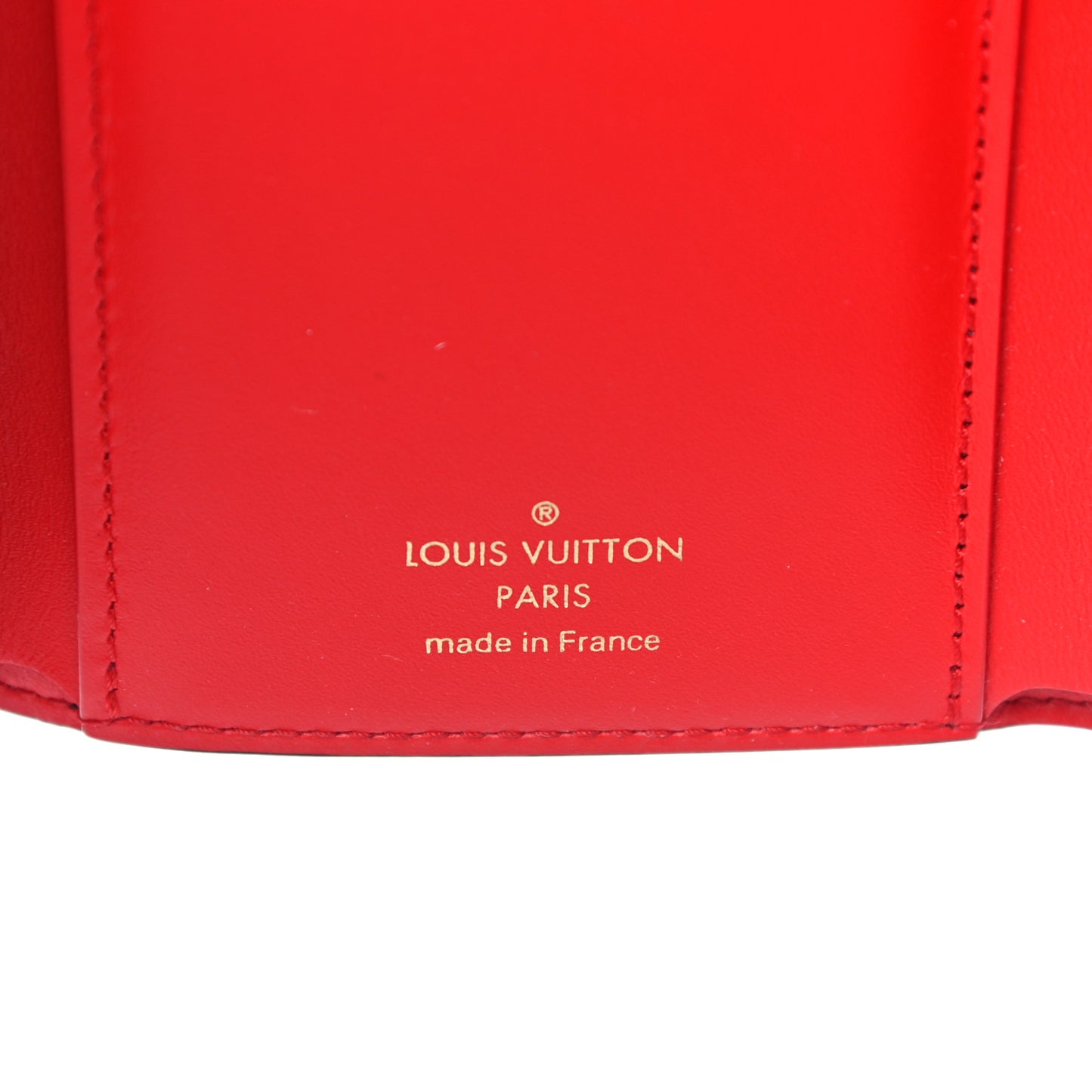 Monogram Flower Lock Compact Wallet Coquelicot