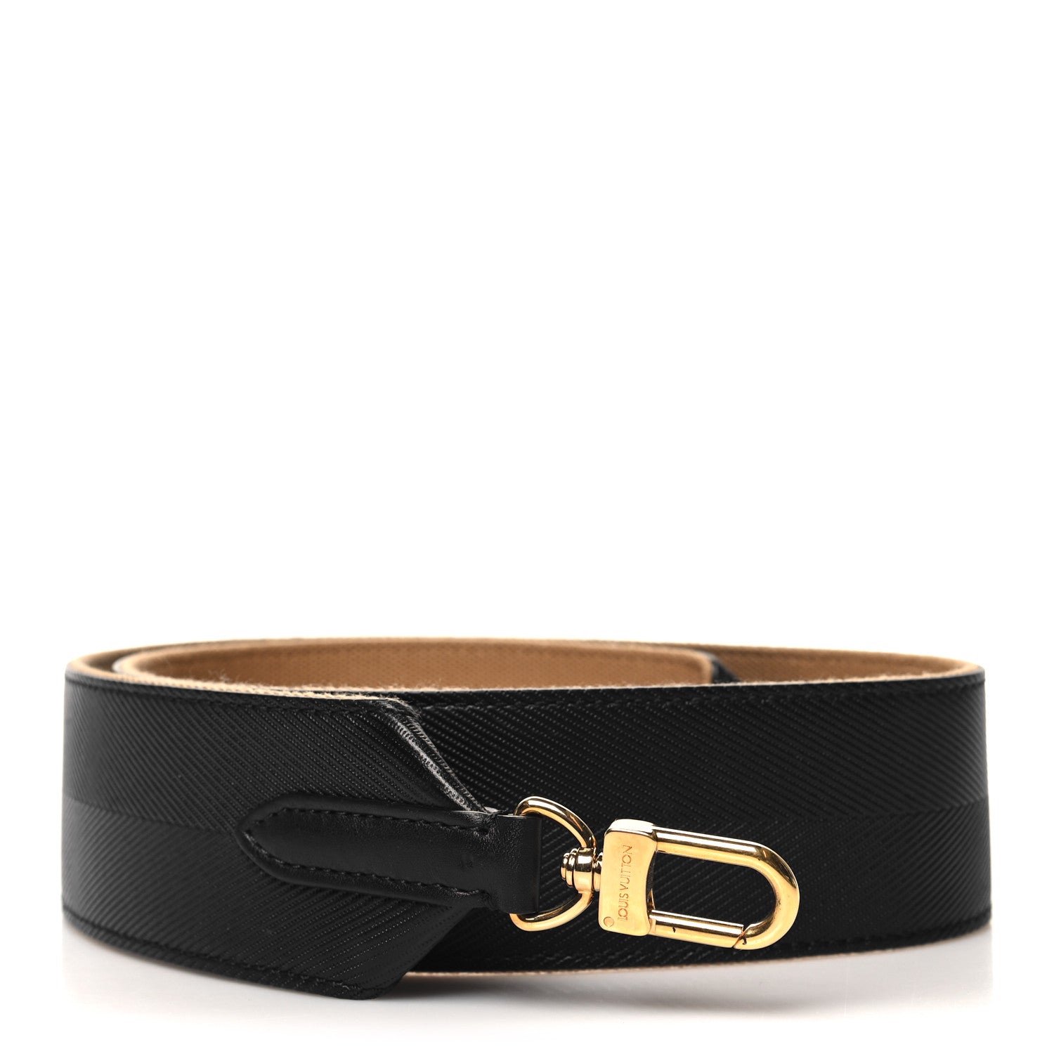 Louis Vuitton Calfskin Chevron 50mm Shoulder Strap Black 1 of 3