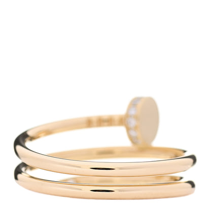Cartier 18K Yellow Gold Diamond Double Juste Un Clou Ring 55 7.25 3 of 5