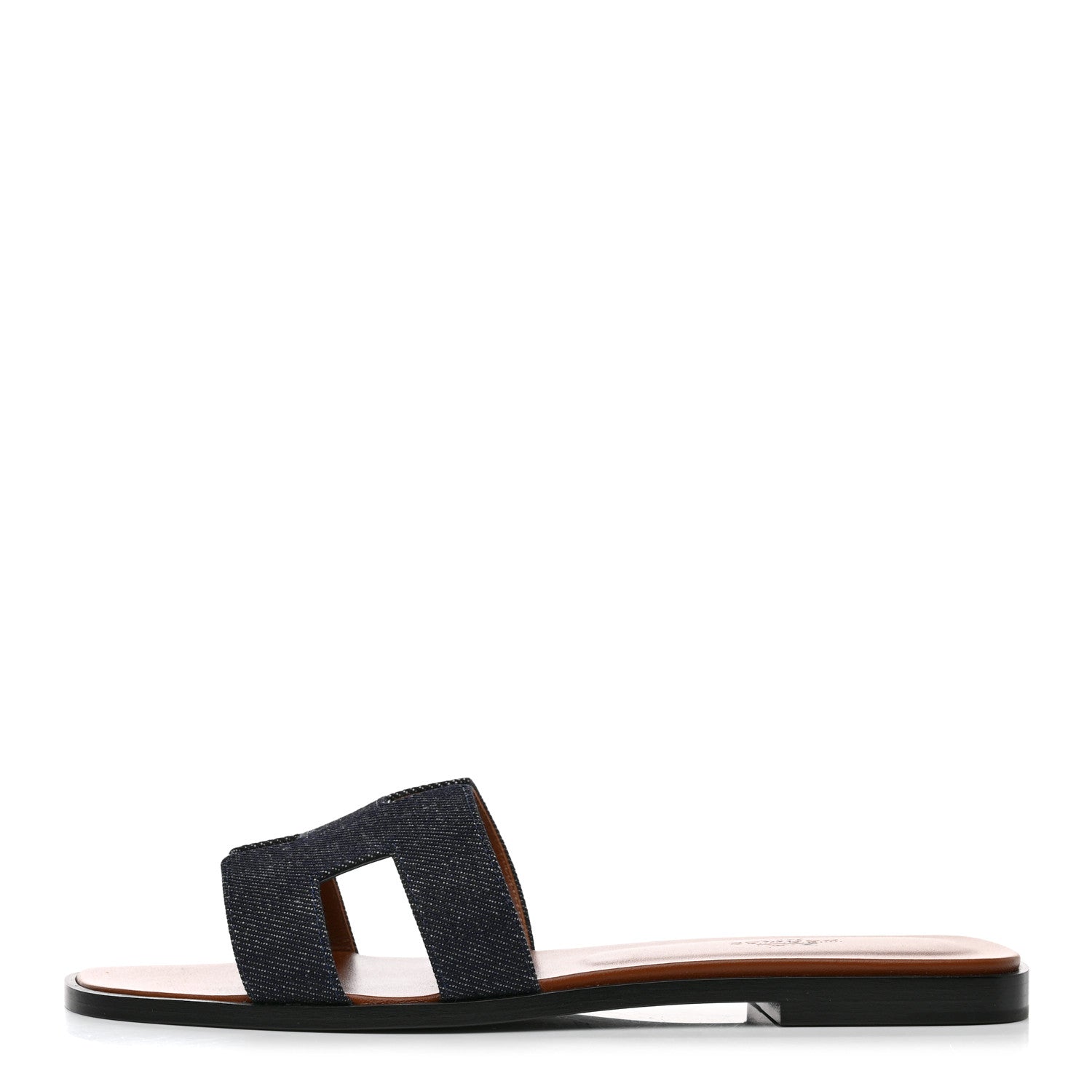 Hermes Denim Oran Sandals 38.5 Bleu Brut 1 of 9