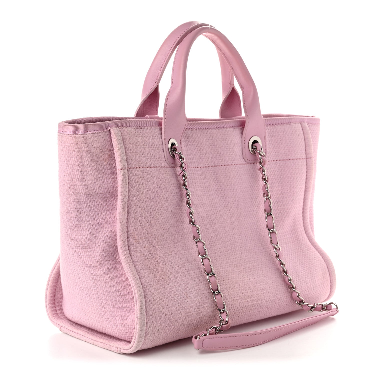 Chanel Mixed Fibers Small Deauville Tote Pink 4 of 11