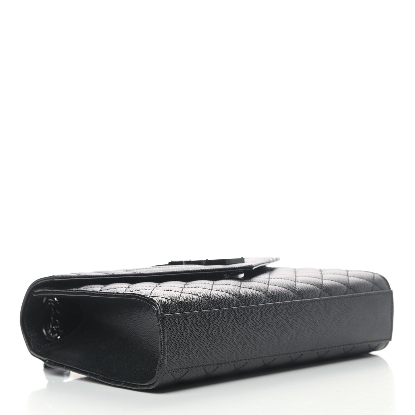 Grain De Poudre Textured Mixed Matelasse Triquilt Medium Monogram Satchel Black