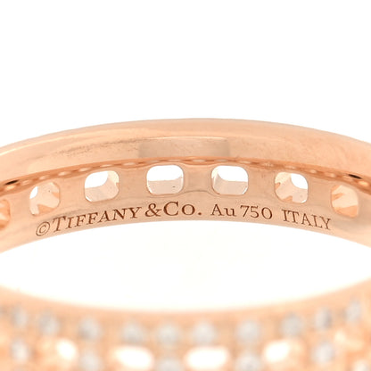 Tiffany 18K Rose Gold Diamond Narrow T True Band Ring 47 4 4 of 5