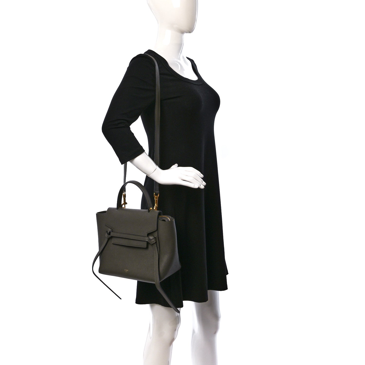 Celine Grained Calfskin Micro Belt Bag Grey 2 of 12