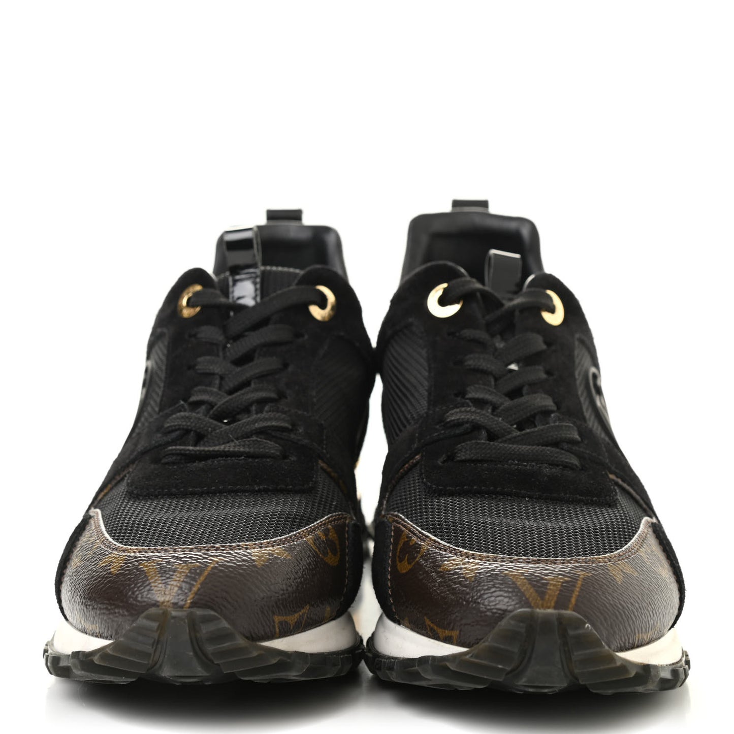 Suede Monogram Run Away Sneakers 38.5 Black