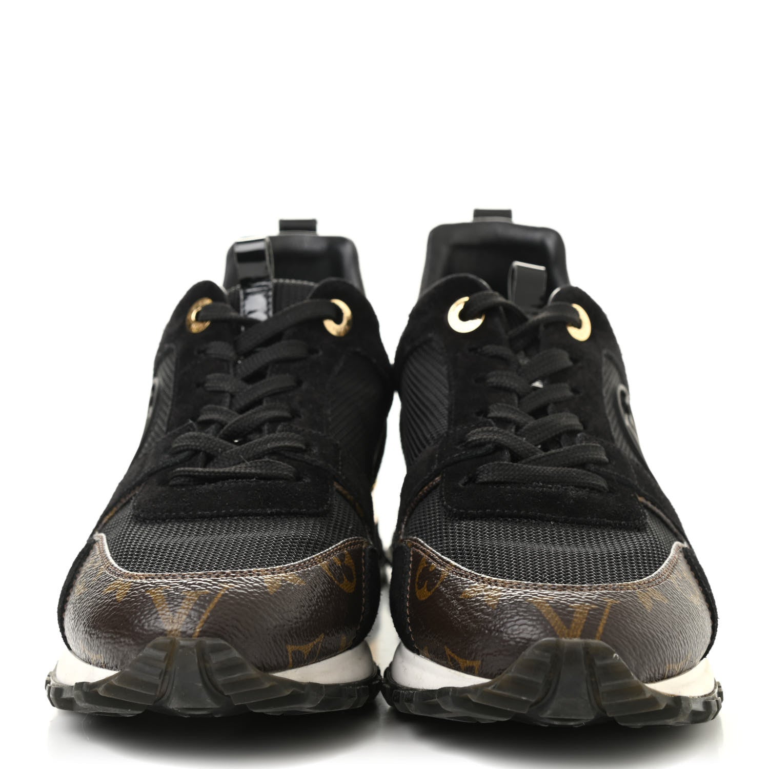 Louis Vuitton Suede Monogram Run Away Sneakers 38.5 Black 2 of 10
