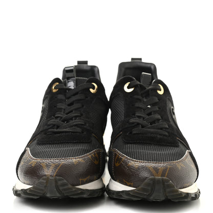 Louis Vuitton Suede Monogram Run Away Sneakers 38.5 Black 2 of 10