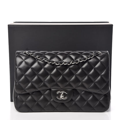 Chanel Lambskin Quilted Jumbo Double Flap Black 12 of 12