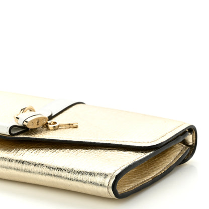 Chloe Metallic Textured Calfskin Aby Wallet on Chain Gold 10 of 11