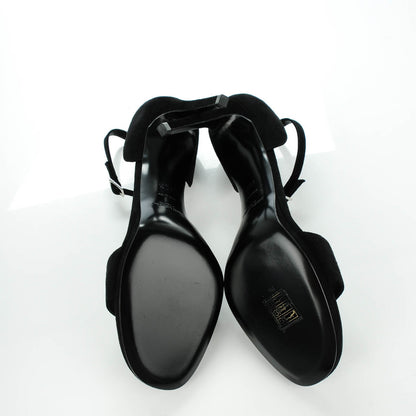 Saint Laurent Kid Scamosciato Jane 80 Ankle Strap Sandals 40.5 Black 7 of 7