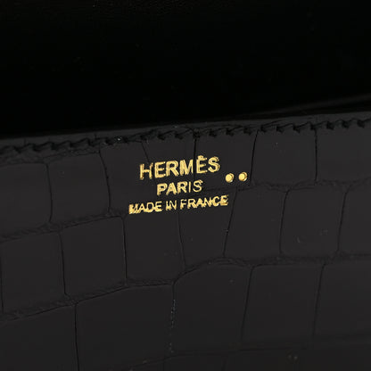 Hermes Shiny Niloticus Crocodile Egee Clutch Black 5 of 12