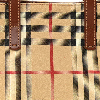 Burberry Haymarket Check Small Tote Brown 11 of 12