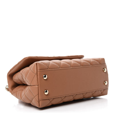 Chanel Caviar Quilted Lizard Embossed Mini Coco Handle Flap Brown 4 of 11