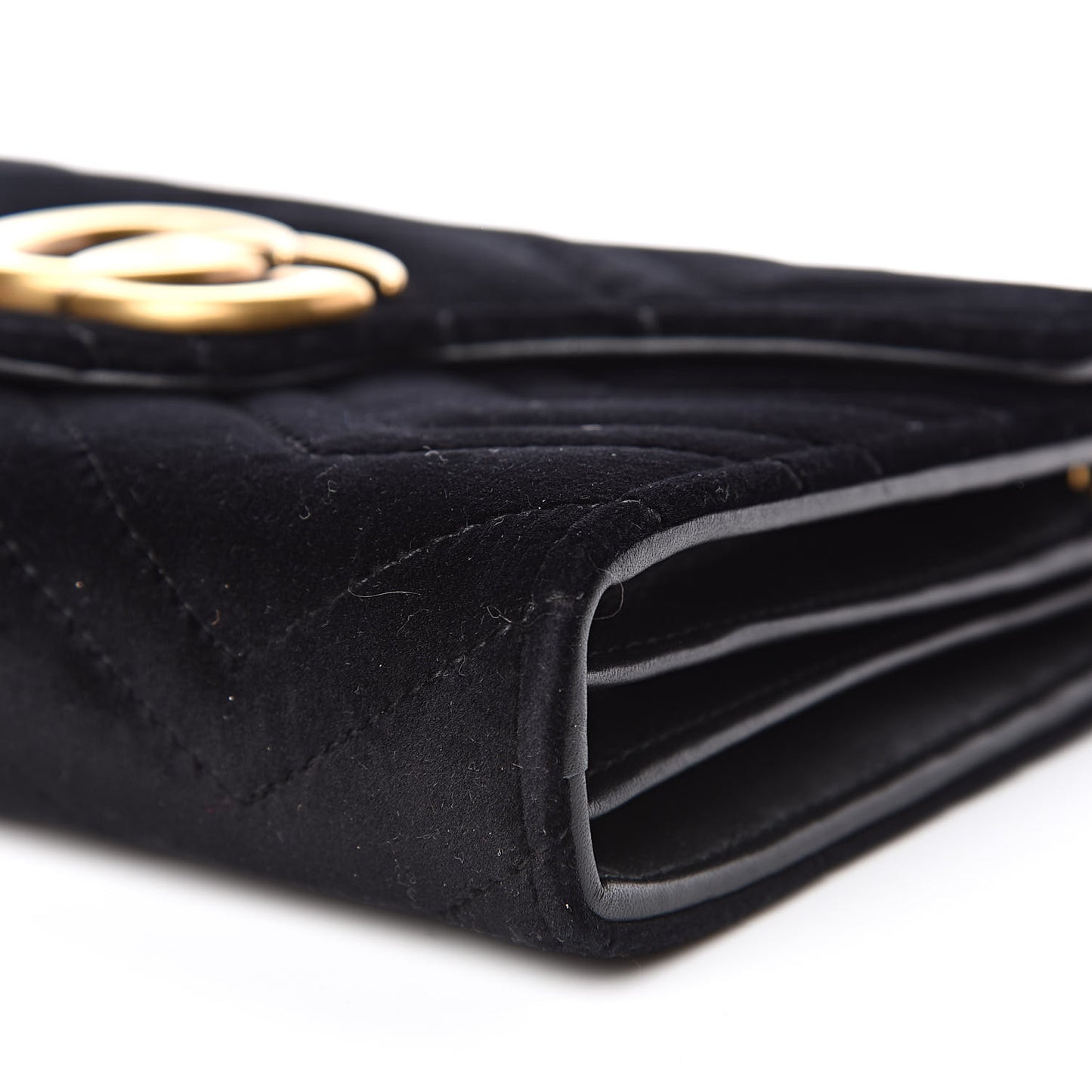 Velvet Matelasse GG Marmont Chain Wallet Black