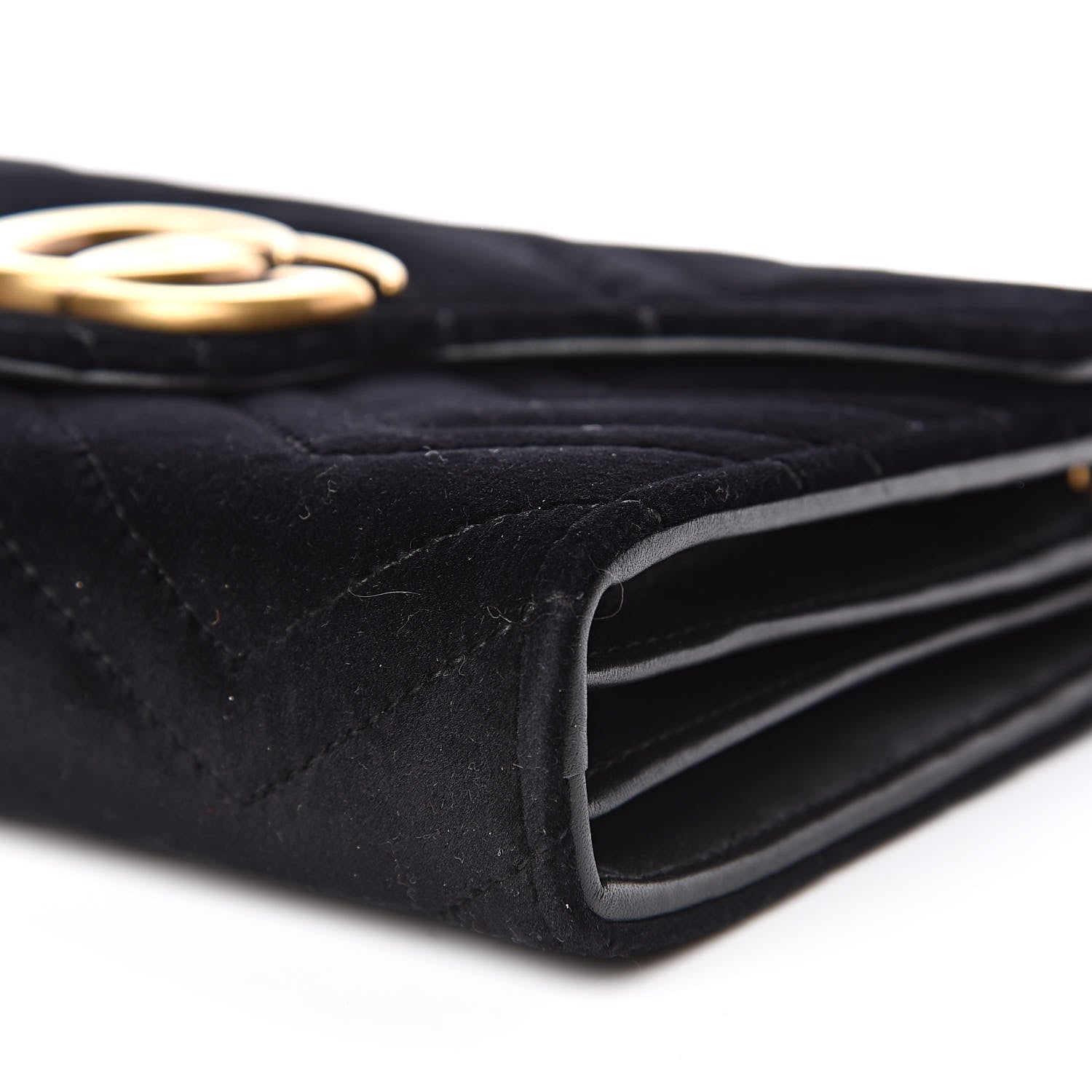 Gucci Velvet Matelasse GG Marmont Chain Wallet Black 9 of 11