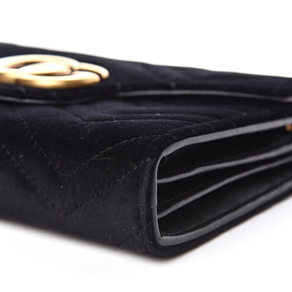 Gucci Velvet Matelasse GG Marmont Chain Wallet Black 9 of 11