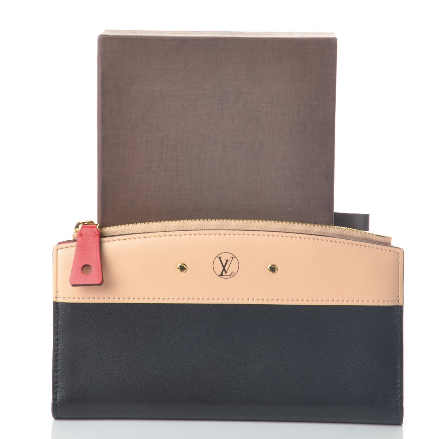 Louis Vuitton Calfskin City Steamer Wallet Black Creme Bourgogne 8 of 8
