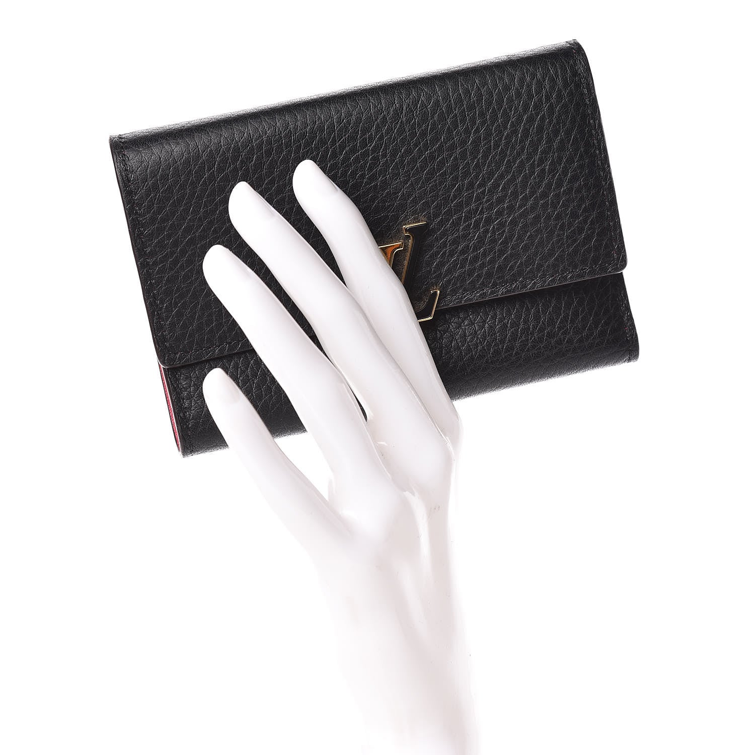 Louis Vuitton Taurillon Capucines Compact Wallet Black 2 of 12