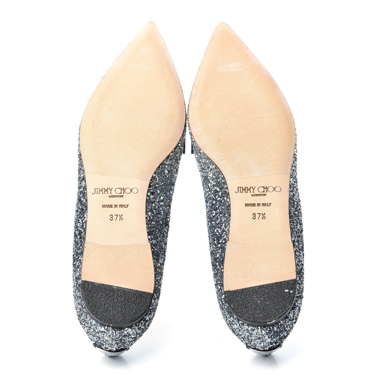 Jimmy Choo Glitter Degrade Fireball Gabie Flats 37.5 Silver Dusk Blue 6 of 10