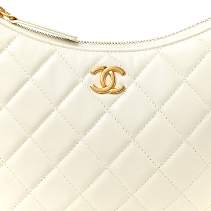 Chanel Shiny Crumpled Lambskin Quilted Trendy Chain Around Hobo White 8 of 12