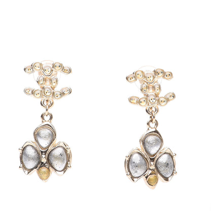 Chanel Resin CC Drop Earrings Gold 1 of 5