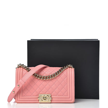 Chanel Caviar Quilted Medium Boy Flap Powder Pink 11 of 11