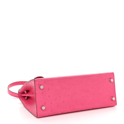 Hermes Ostrich Kelly Sellier 25 Rose Tyrien 4 of 11