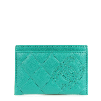 Chanel Iridescent Caviar Quilted Simply CC Card Holder Green 1 of 8