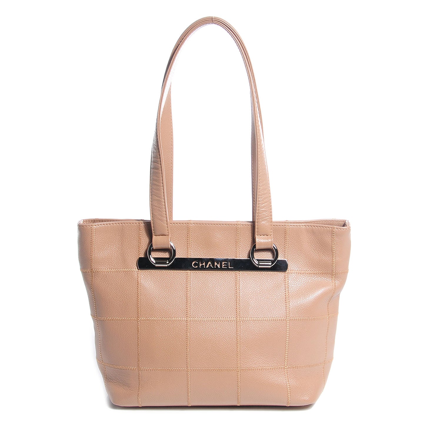 Caviar Square Stitched Tote Beige