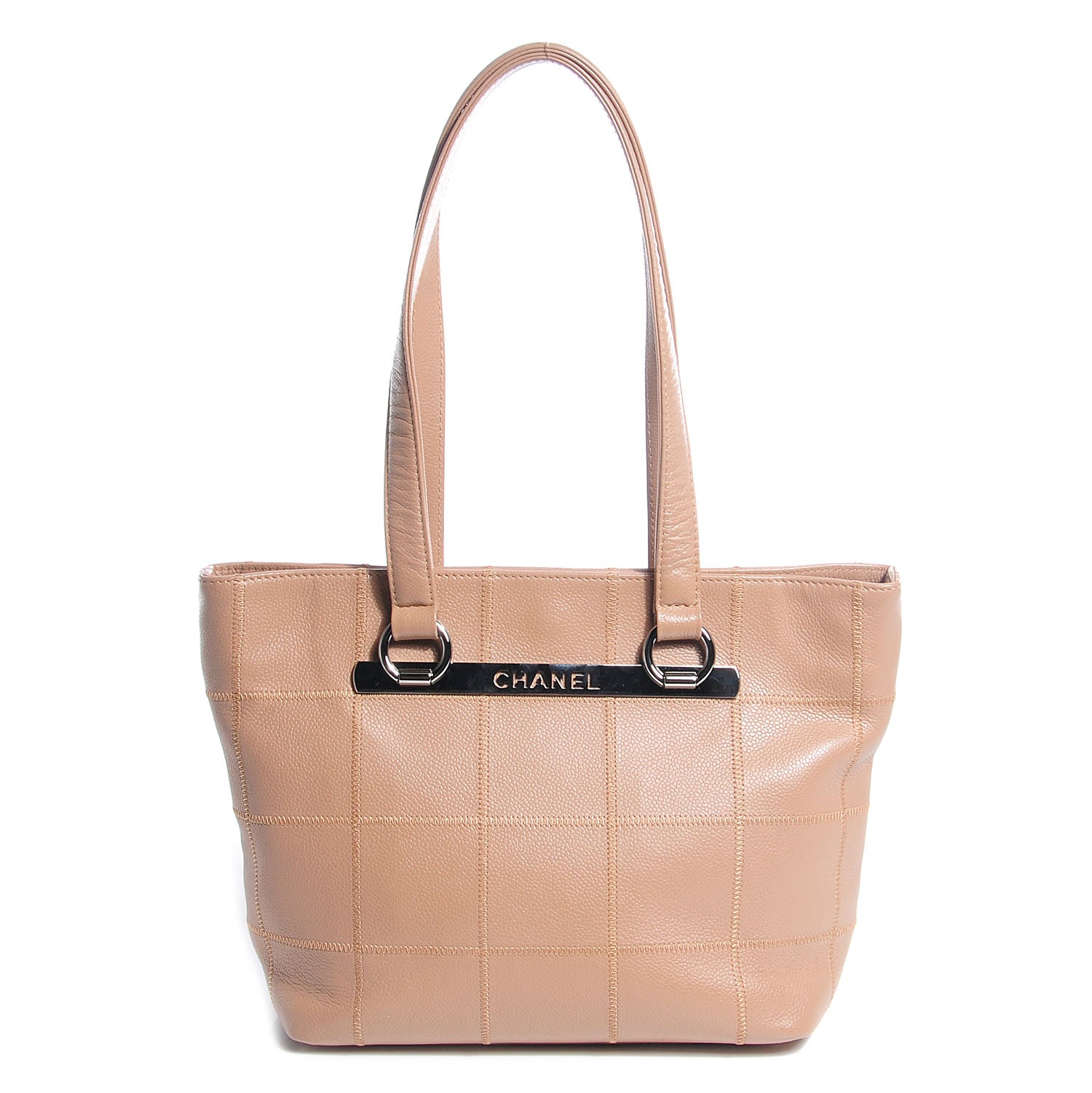 Chanel Caviar Square Stitched Tote Beige 1 of 7