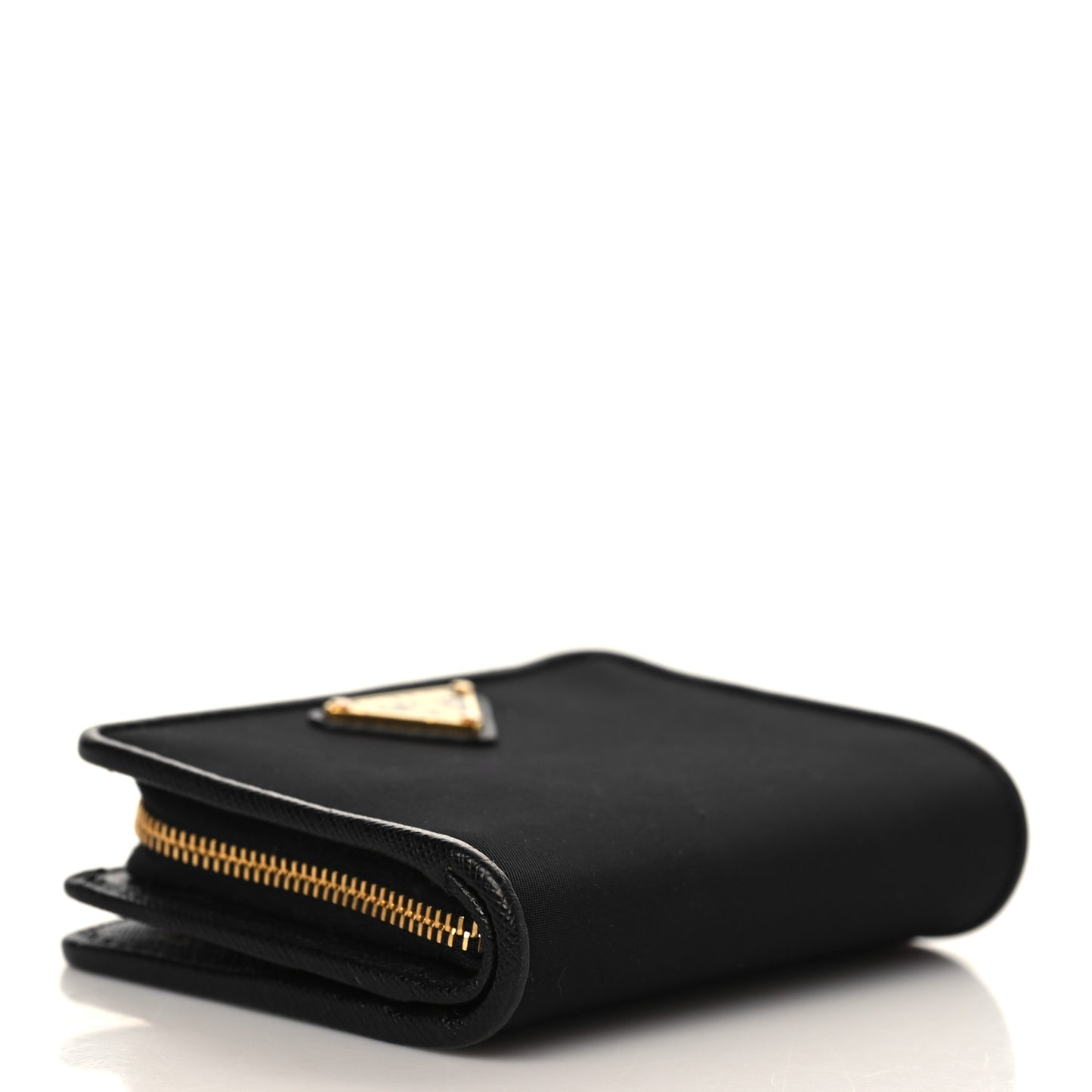 Tessuto Nylon Saffiano Metal Compact Wallet Black