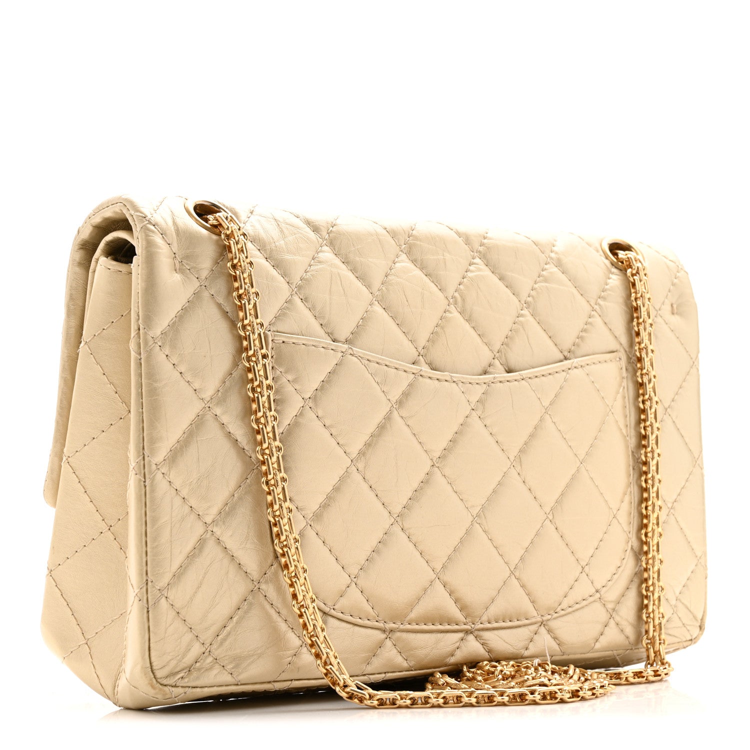 Chanel Metallic Aged Calfskin Quilted 2.55 Reissue 226 Flap Pale Gold 3 of 14