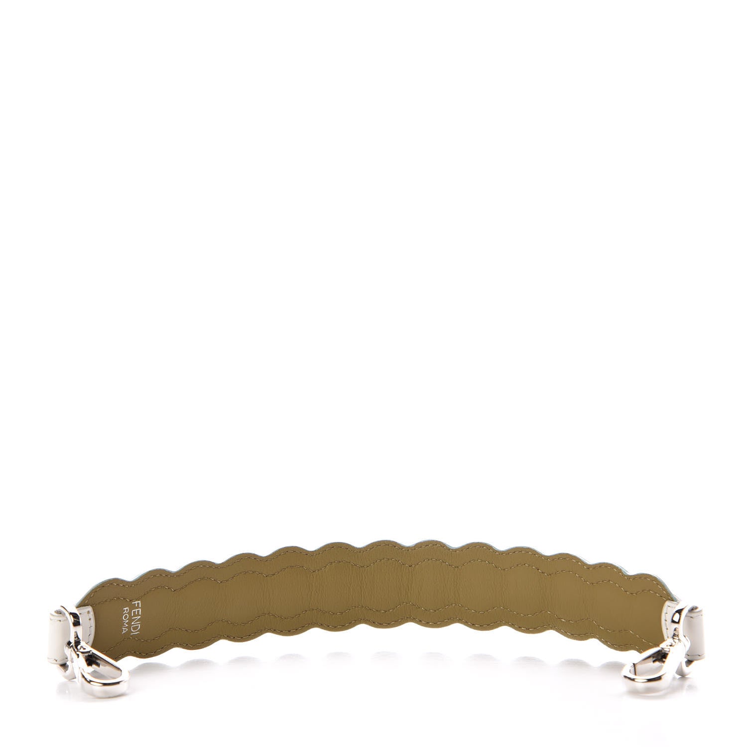 Fendi Vitello Dolce Scalloped Spike Studded Mini Strap You White Camaleonte Coral Pink 2 of 4
