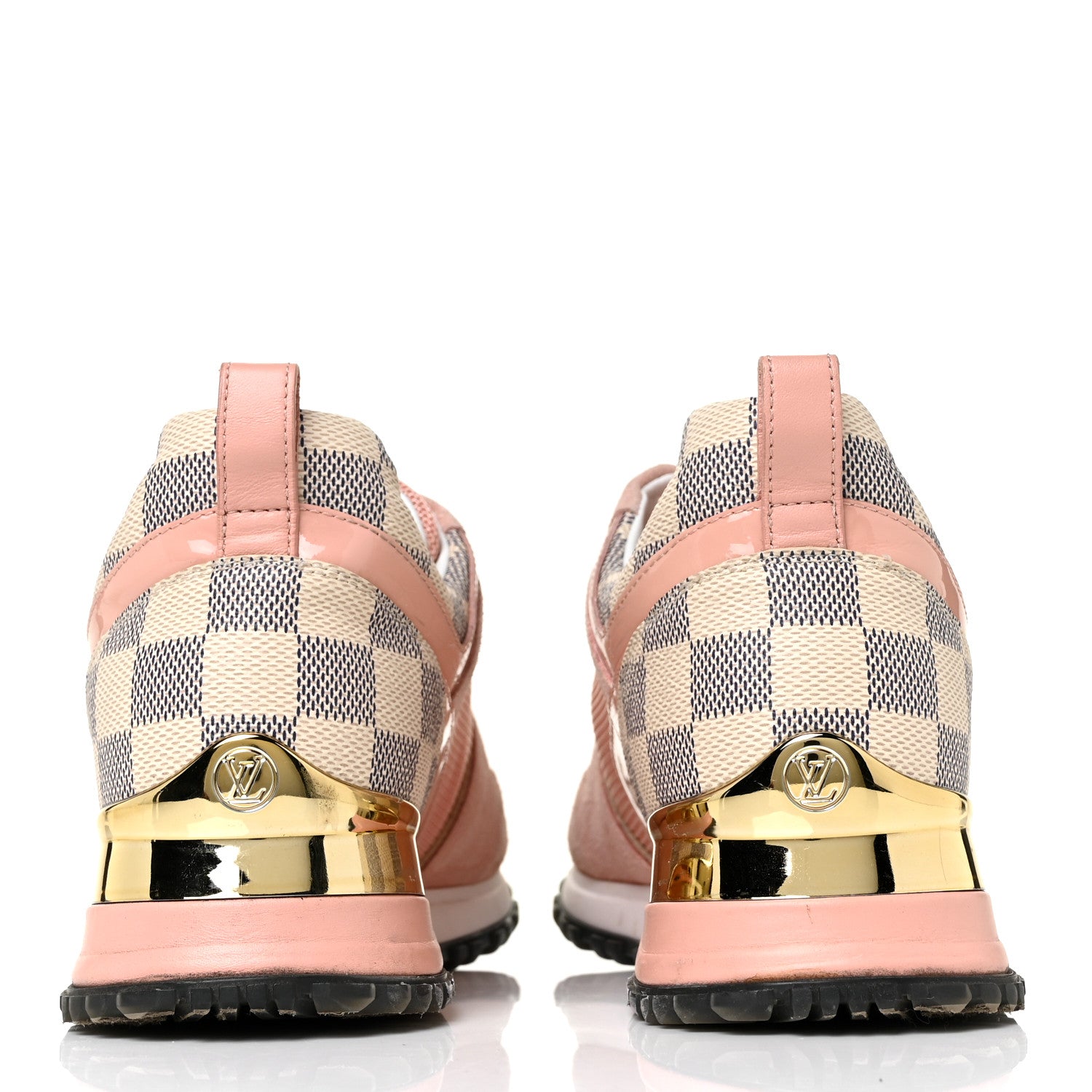Louis Vuitton Suede Damier Azur Run Away Sneakers 36 Pink 5 of 9