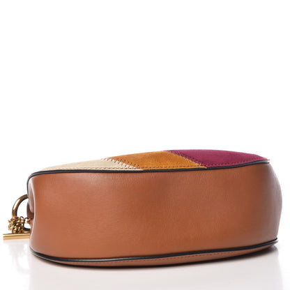 Chloe Calfskin Suede Rainbow Patchwork Drew Shoulder Bag Caramel 4 of 12