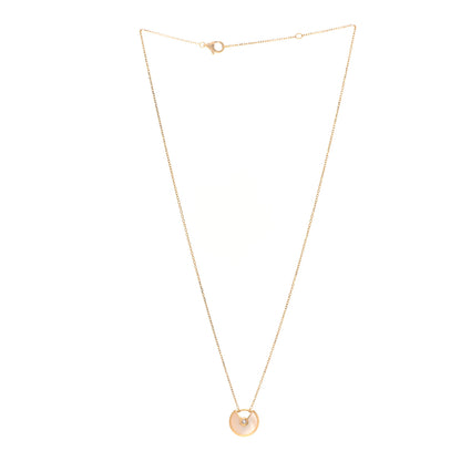 Cartier 18K Yellow Gold Diamond Mother of Pearl XS Amulette de Cartier Pendant Necklace 3 of 6