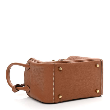 Hermes Taurillon Clemence Mini Lindy 20 Gold 4 of 10
