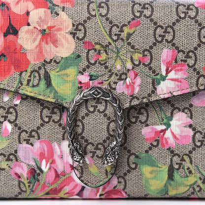 Gucci GG Supreme Monogram Blooms Mini Dionysus Chain Wallet Beige Multicolor Dry Rose 8 of 10