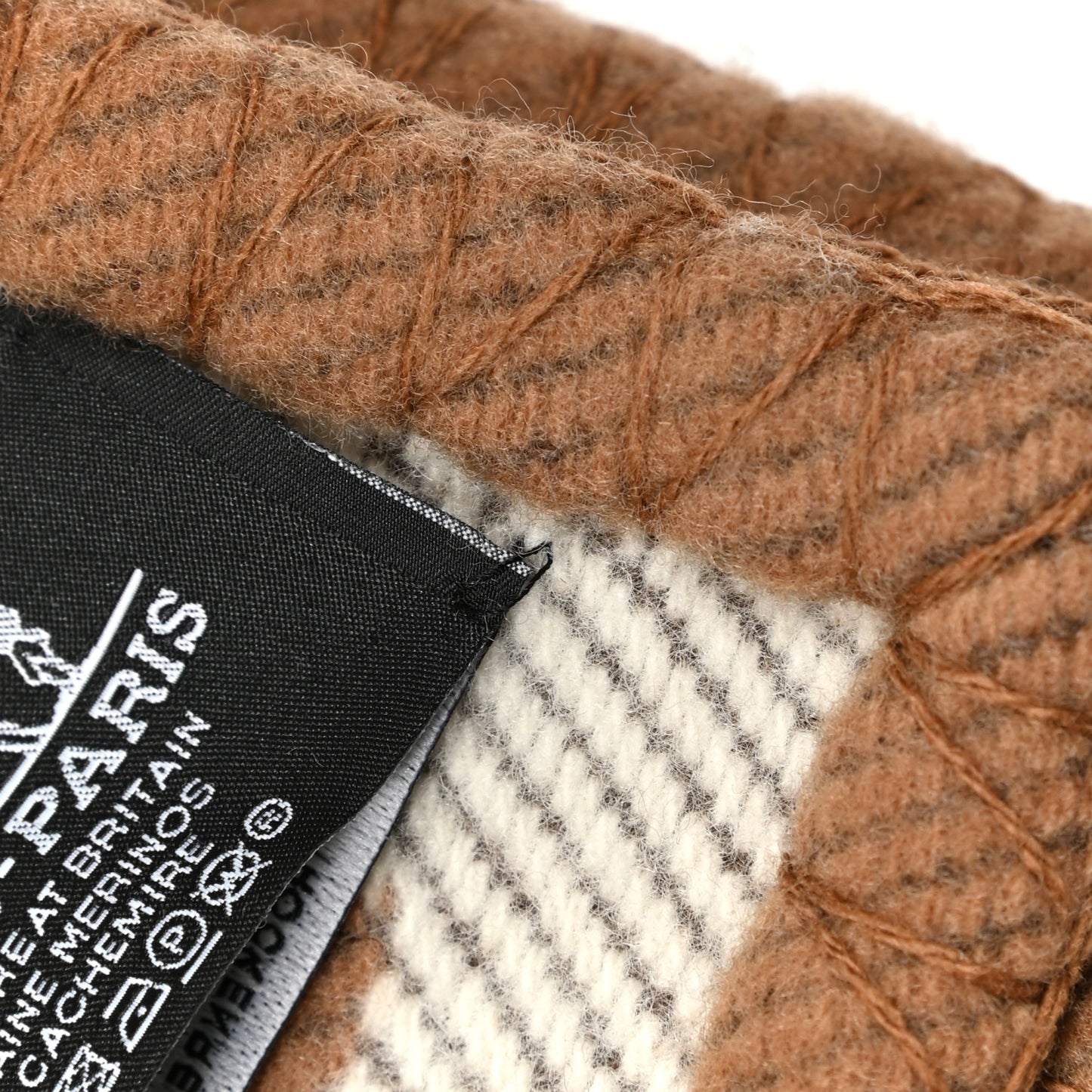 Wool Cashmere Avalon Blanket Ecru Camel