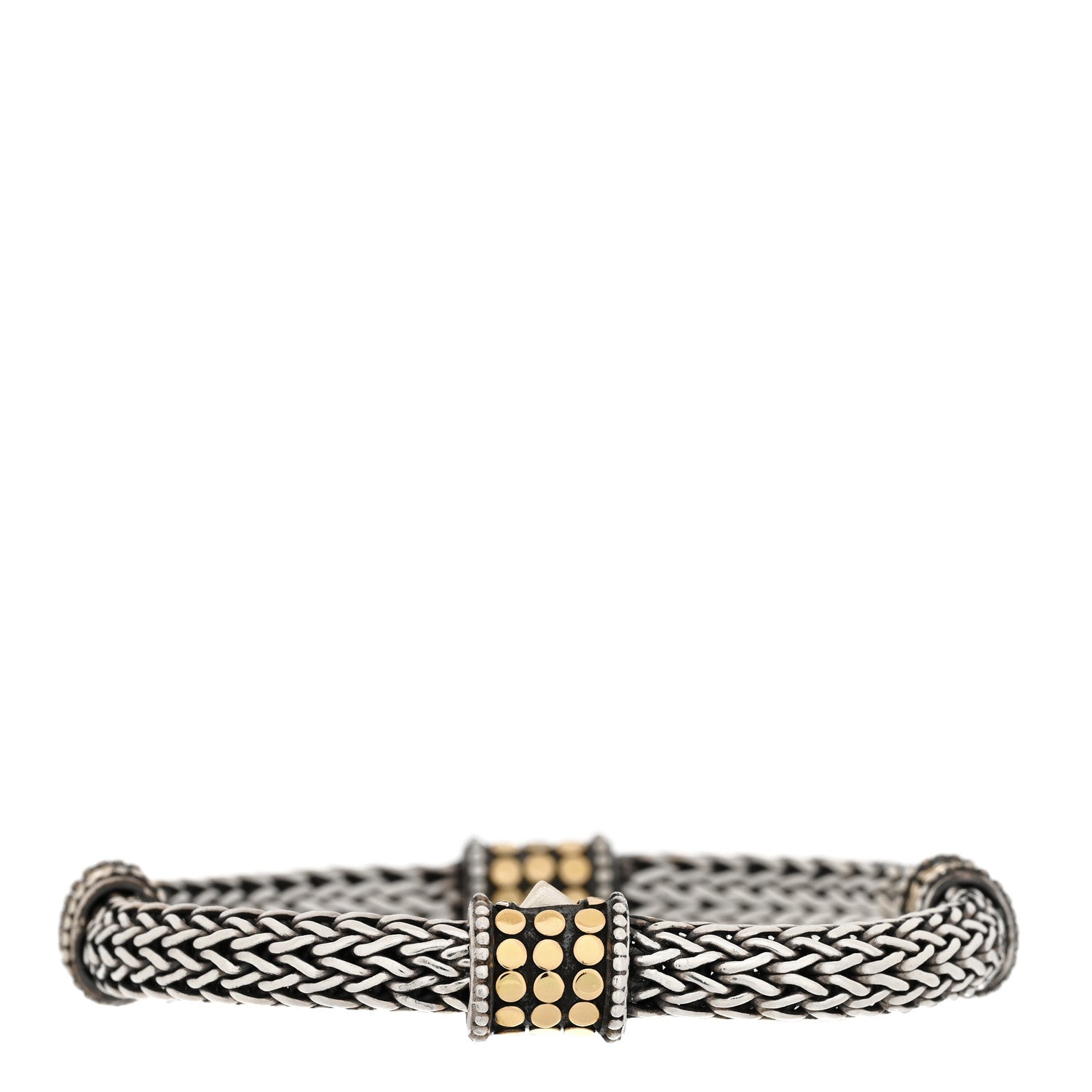 John Hardy Sterling Silver 18K Yellow Gold Four Station Dot Classic Chain Bracelet 2 of 3