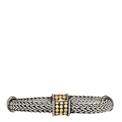 John Hardy Sterling Silver 18K Yellow Gold Four Station Dot Classic Chain Bracelet 2 of 3