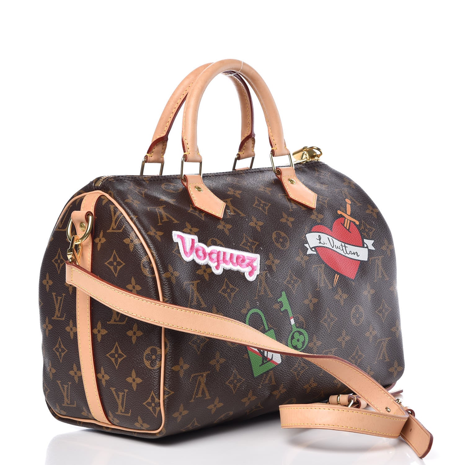 Louis Vuitton Monogram Patches Speedy Bandouliere 30 4 of 13