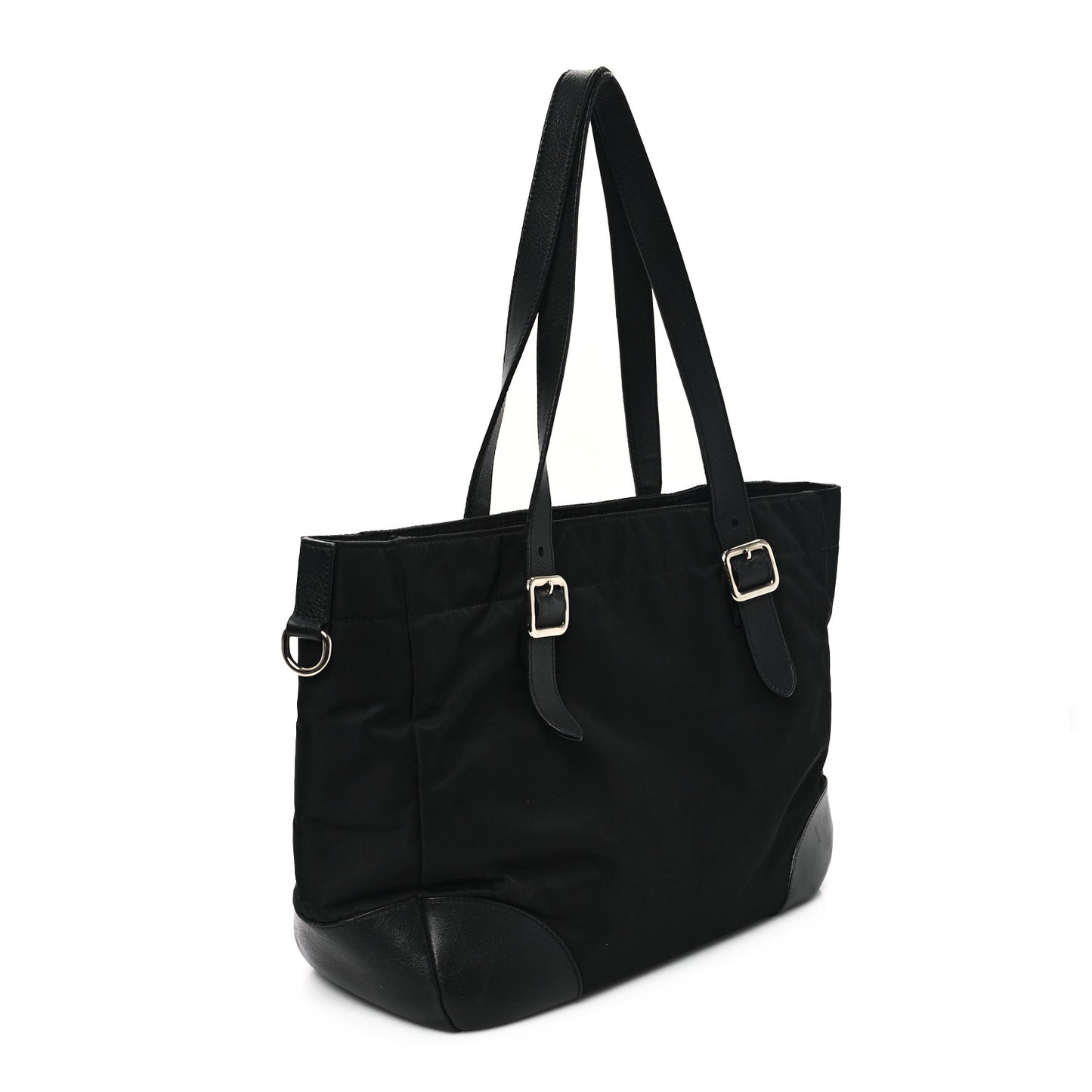 Tessuto Nylon Soft Calfskin Tote Black