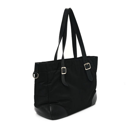 Prada Tessuto Nylon Soft Calfskin Tote Black 3 of 13