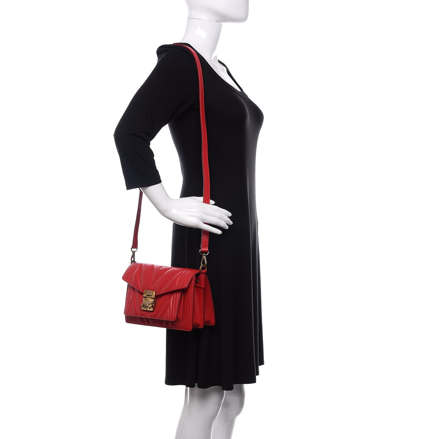 Lambskin Quilted Small Patricia Crossbody Bag Ruby Red