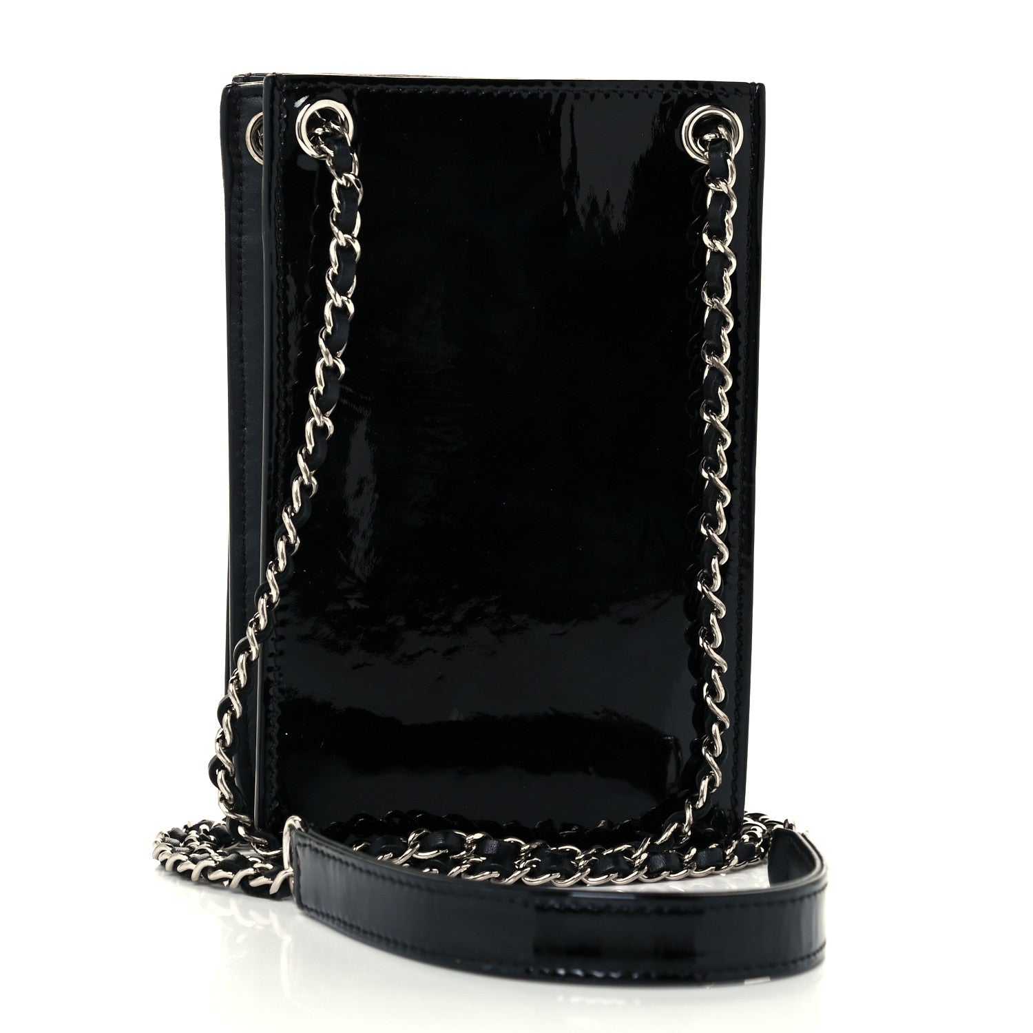 Chanel Patent CC Phone Holder Crossbody Black 3 of 10