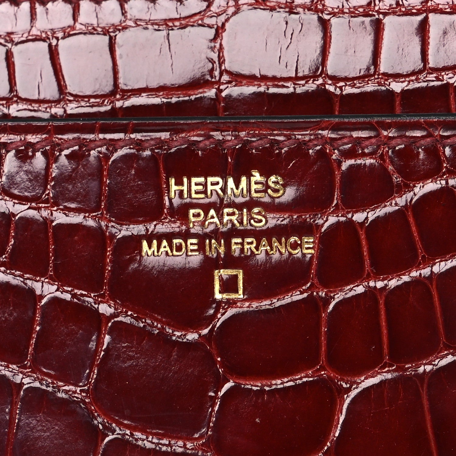 Hermes Shiny Alligator Constance Long Wallet Rouge Vif 6 of 10