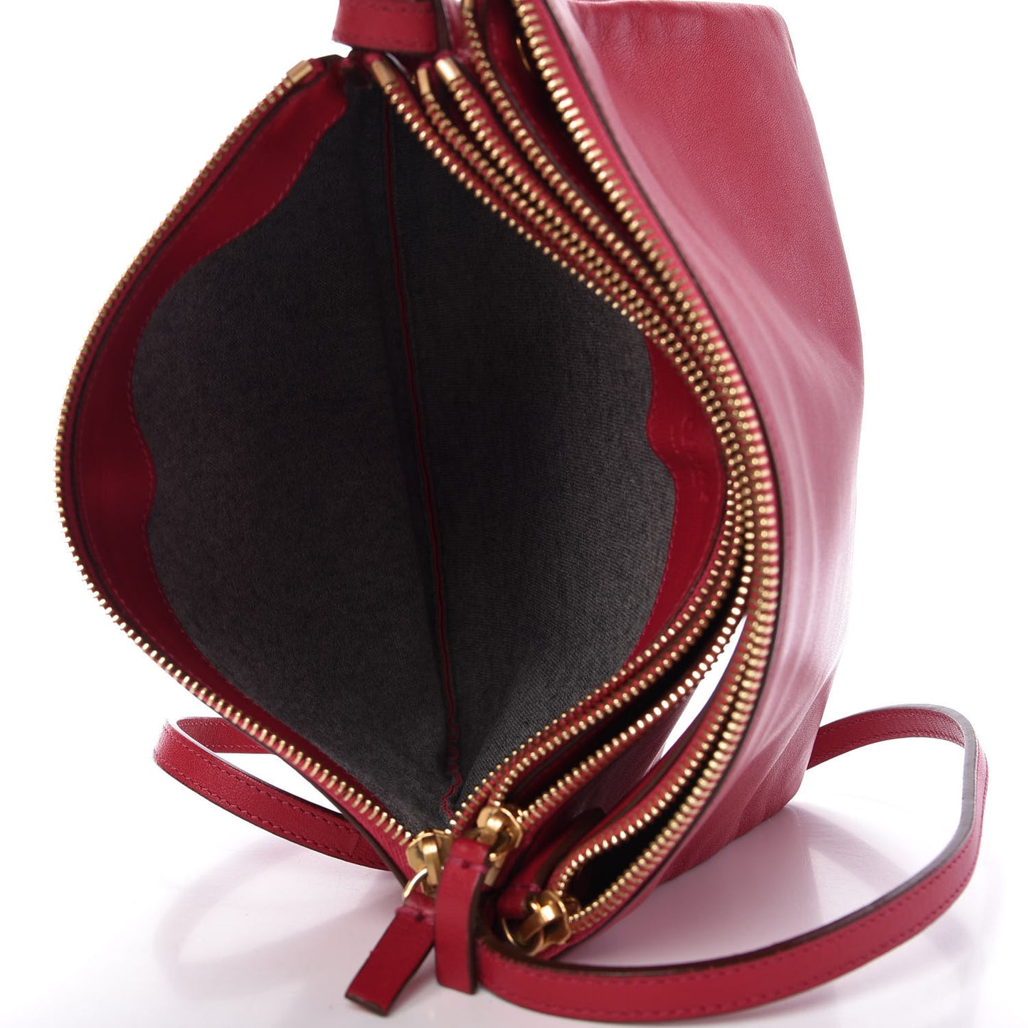 Lambskin Large Trio Crossbody Bag Fuchsia