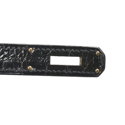 Hermes Shiny Porosus Crocodile Birkin 35 Black 6 of 11