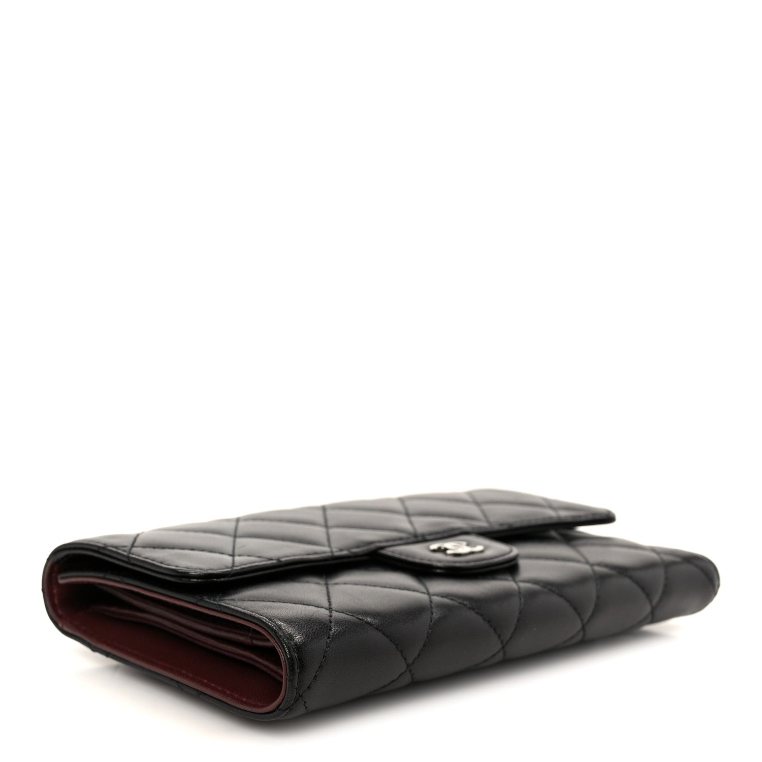 Chanel Lambskin Quilted Large Flap Wallet Black 4 of 10